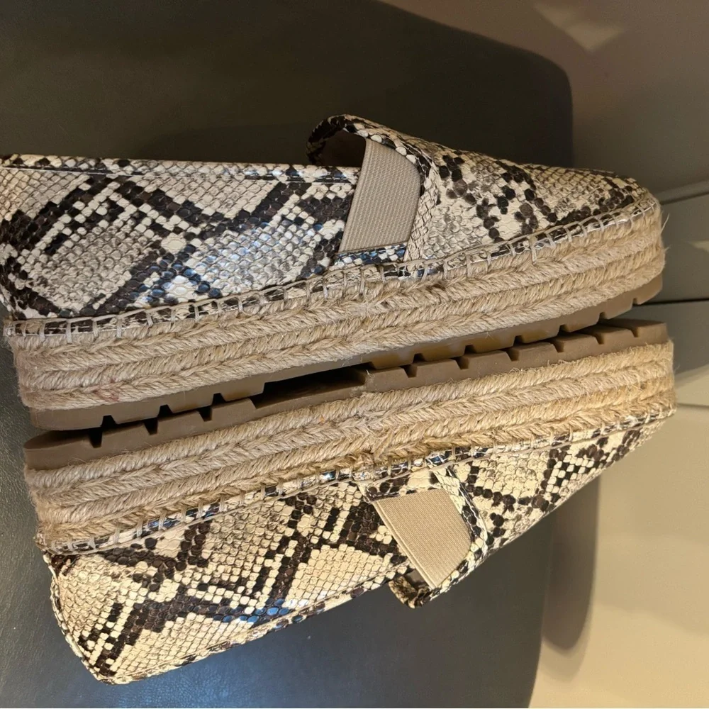 Sam Edelman Khloe Peach Snake Leather Espadrille Flat Size 9.5